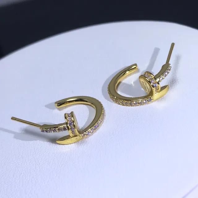 Multi-Tone Pavé Crystal C-Hoop Stud Earrings 3
