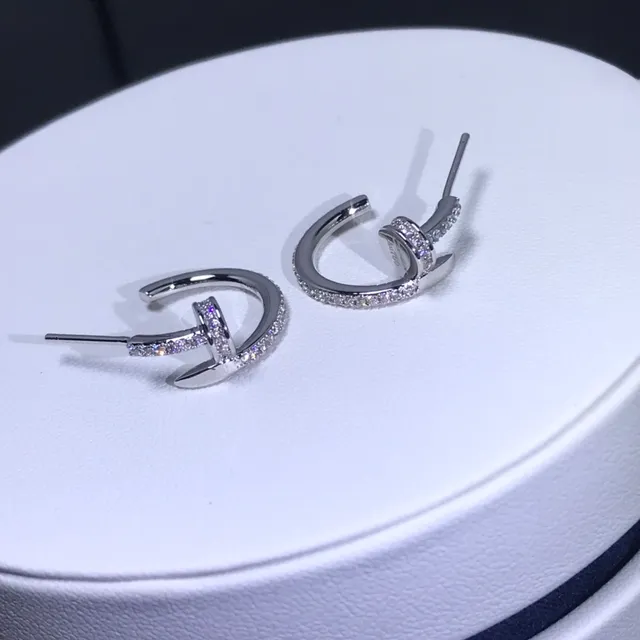 Multi-Tone Pavé Crystal C-Hoop Stud Earrings 4