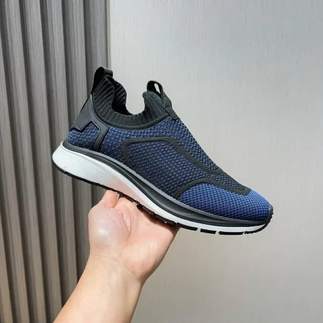 Navy and Black Knit Slip-On Lifestyle Sneaker 3