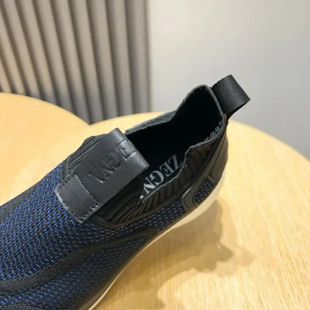 Navy and Black Knit Slip-On Lifestyle Sneaker 6