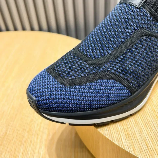 Navy and Black Knit Slip-On Lifestyle Sneaker 7