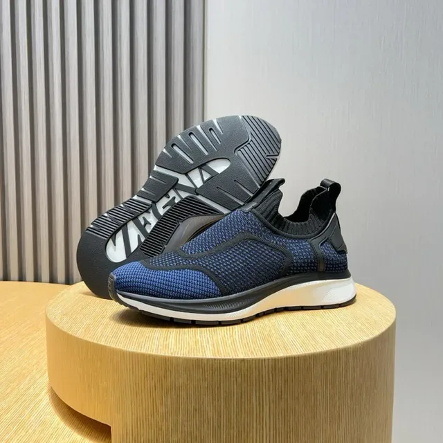 Navy and Black Knit Slip-On Lifestyle Sneaker 8