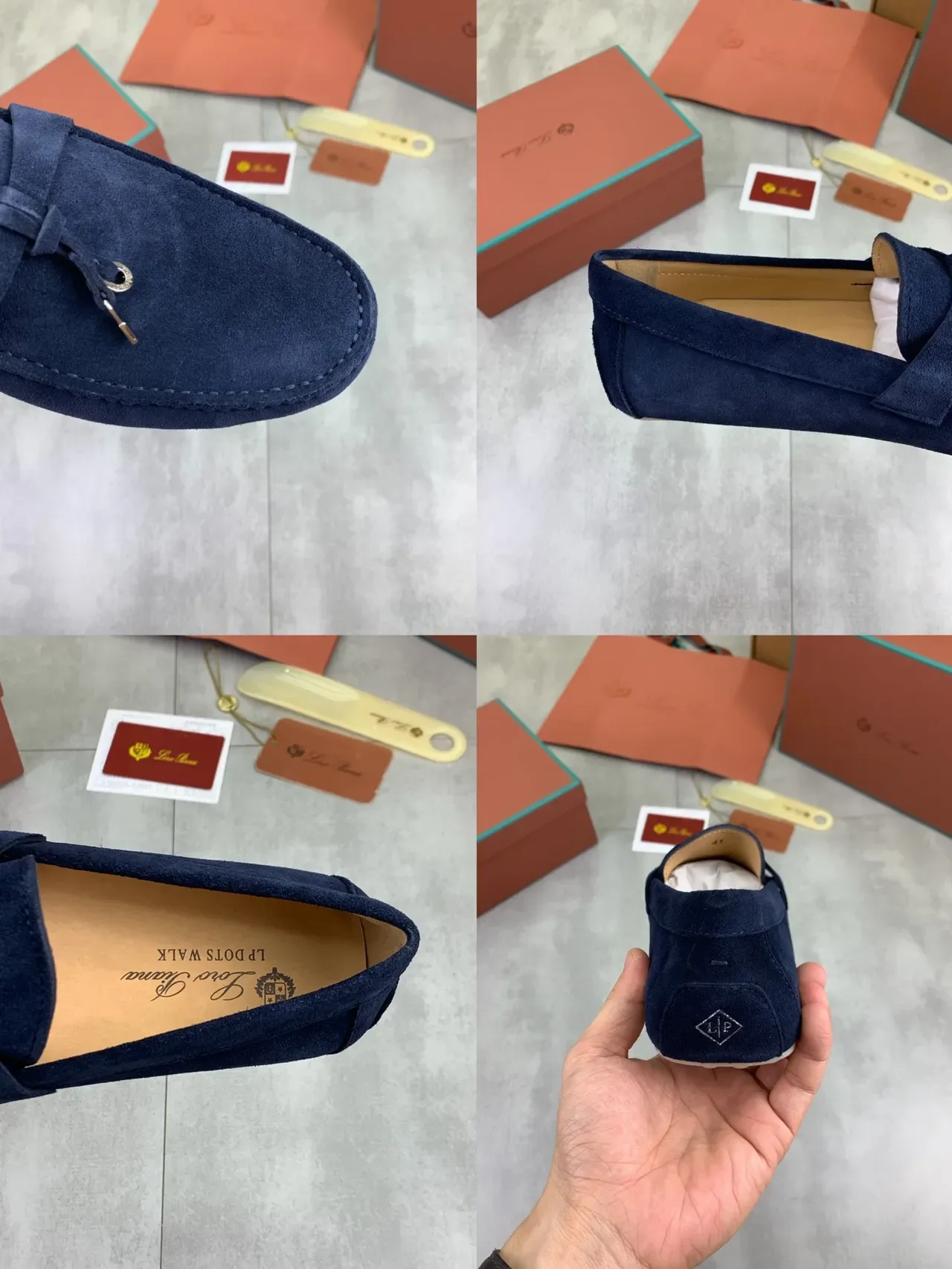 Navy Beige Suede Tassel-Tie Strap Loafer 2