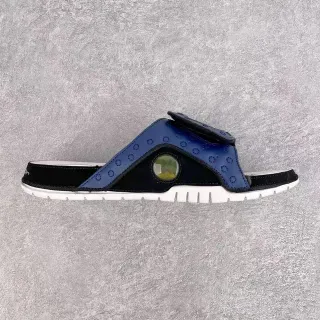 Navy Black Strap Circular Transparent Window Slippers