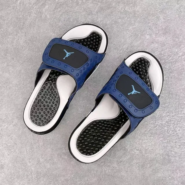 Navy Black Strap Circular Transparent Window Slippers 3