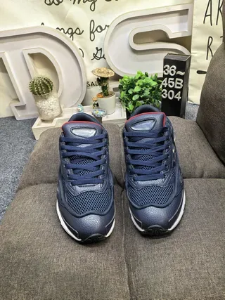 Navy Blue and Red Chunky Lifestyle Sneakers 10