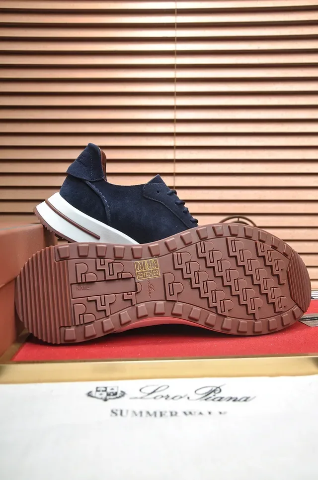 Navy Brown Suede Upper White Layered Midsole Lifestyle Sneakers 3