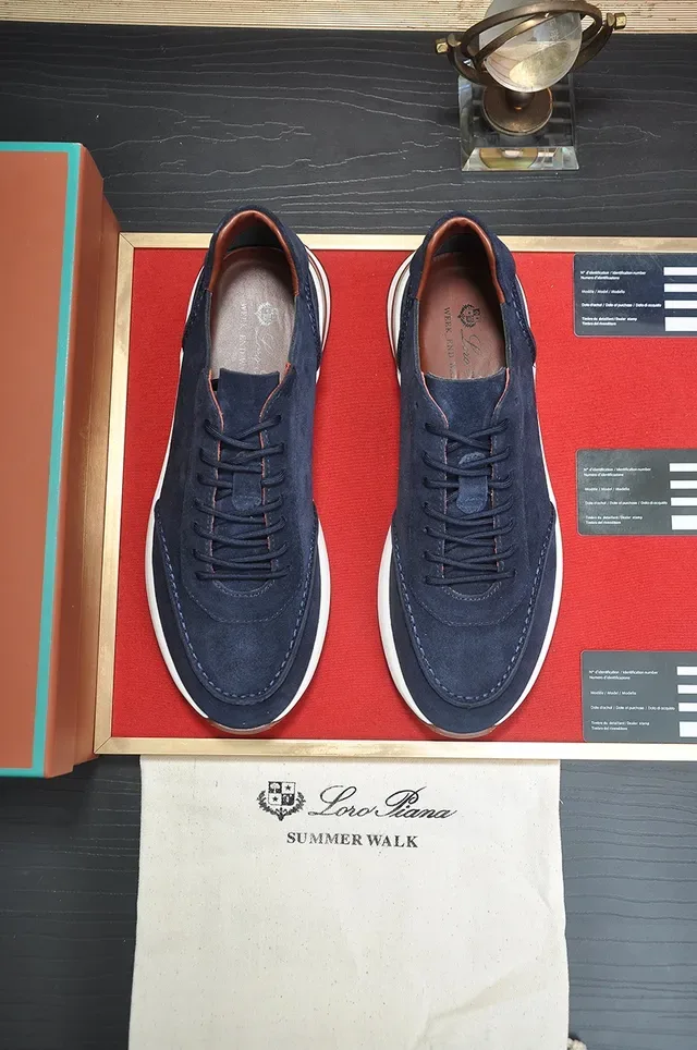 Navy Brown Suede Upper White Layered Midsole Lifestyle Sneakers 5