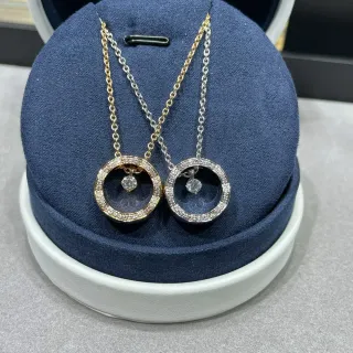 قلادة دائرية Navy Gold بيزل مرصع بالماس
