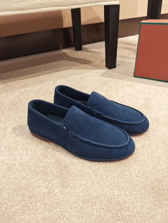 Navy Suede Slip-On Moccasin Loafer 4