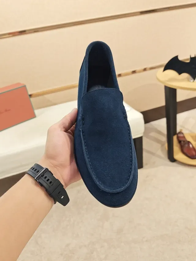 Navy Suede Slip-On Moccasin Loafer 5
