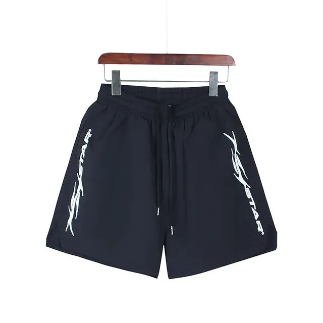 Navy White Elastic-Waist Drawstring Shorts 5
