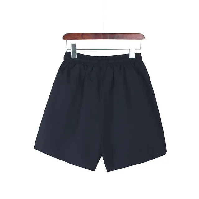 Navy White Elastic-Waist Drawstring Shorts 6
