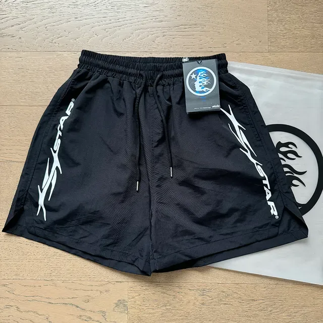 Navy White Elastic-Waist Drawstring Shorts 9