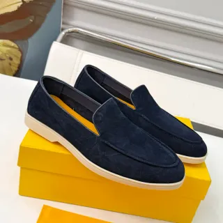 海军黄麂皮鞋面 Moc-Toe 缝线 乐福鞋