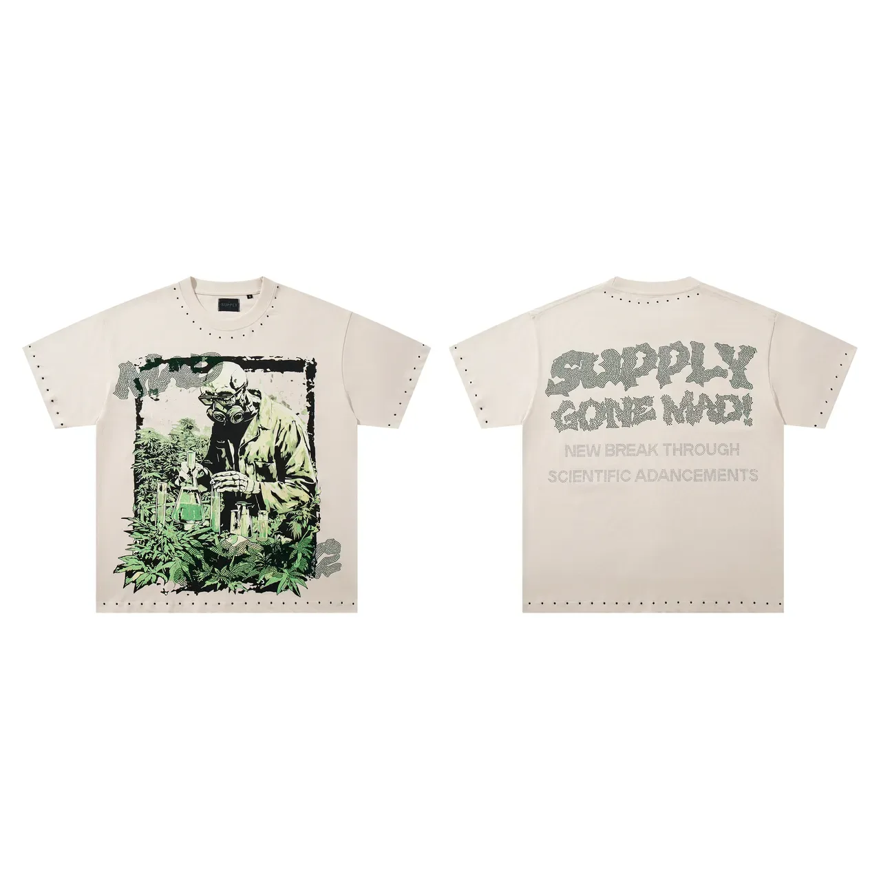 Off-White Graphic-Print Studded Trim Oversized T-Shirt 2