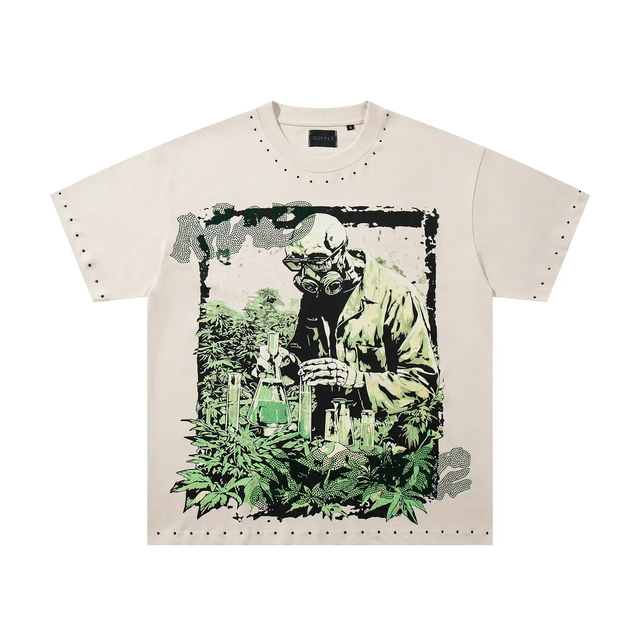 Off-White Graphic-Print Studded Trim Oversized T-Shirt 3