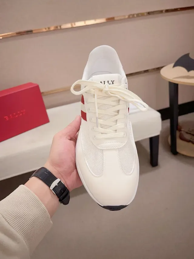 Off-White Mesh and Red Stripe Chunky Lifestyle Sneaker 5