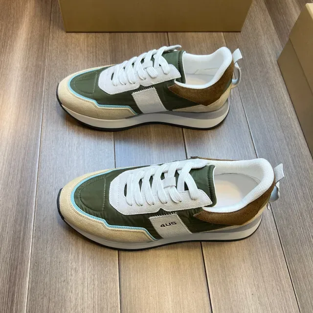 Olive Green and Beige Panelled Lifestyle Sneakers 9