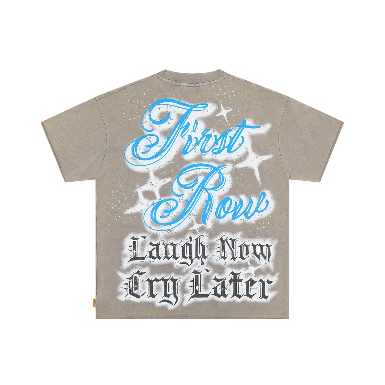 Olive Spray-Paint Clown Graphic Oversized T-Shirt 4