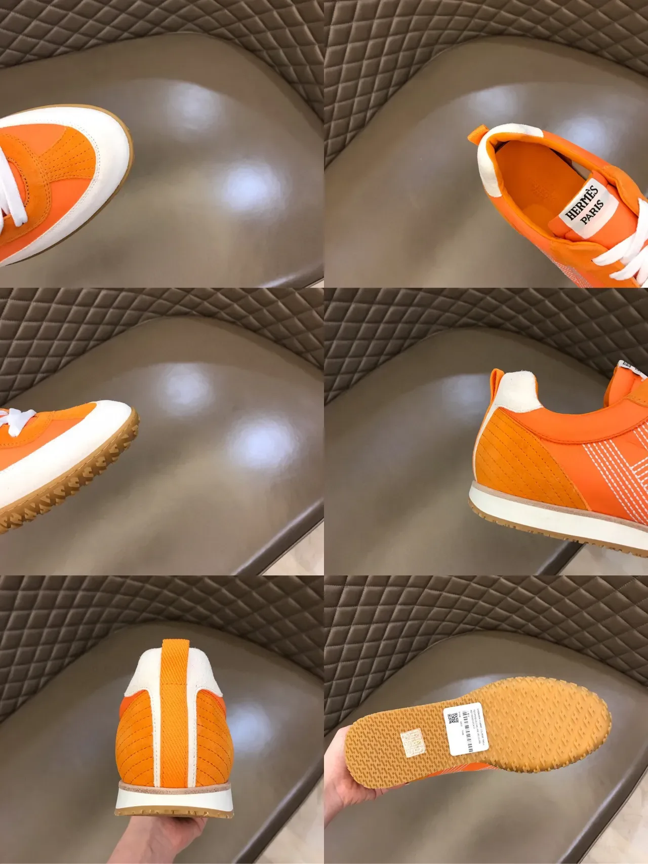 Orange and White Two-Tone Stitched Panel Lifestyle Sneaker 2