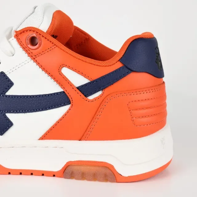 Orange White Navy Color-Blocked Low-Top Lifestyle Sneakers 4