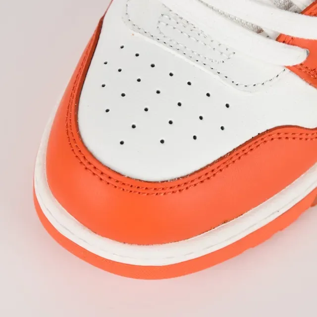 Orange White Navy Color-Blocked Low-Top Lifestyle Sneakers 5