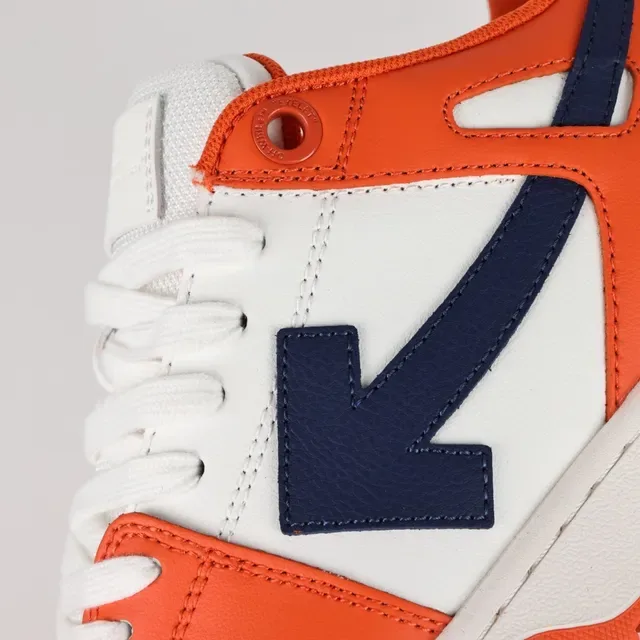 Orange White Navy Color-Blocked Low-Top Lifestyle Sneakers 6