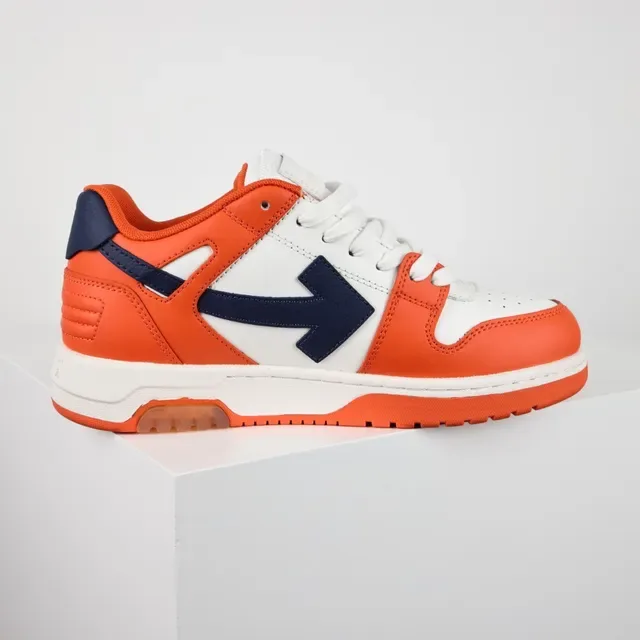 Orange White Navy Color-Blocked Low-Top Lifestyle Sneakers 7
