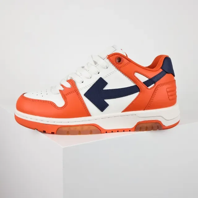 Orange White Navy Color-Blocked Low-Top Lifestyle Sneakers 9