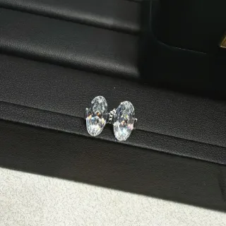 Oval Faceted Crystal Stud Earrings