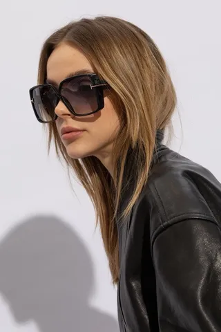 Oversized Rectangular Black Gradient Lens Sunglasses 3
