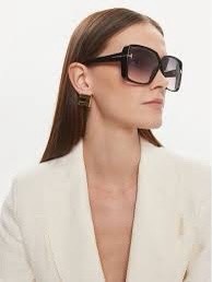 Oversized Rectangular Black Gradient Lens Sunglasses 6