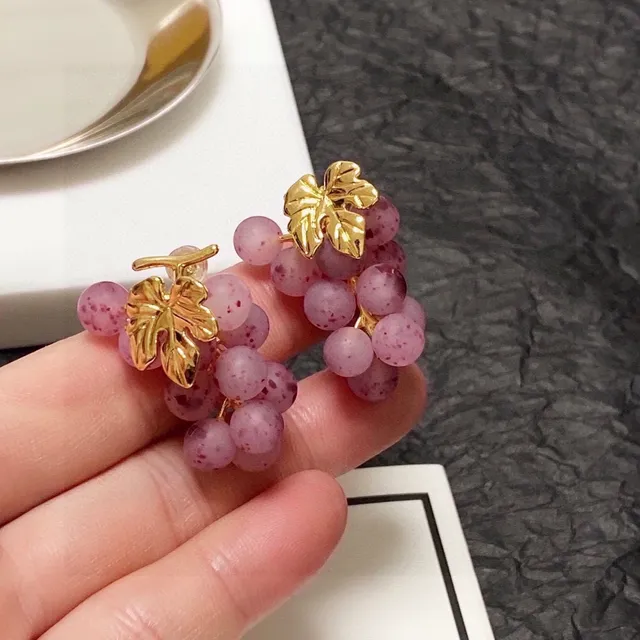 Pink Gold Matte Bead Texture Floral Accent Earrings 3