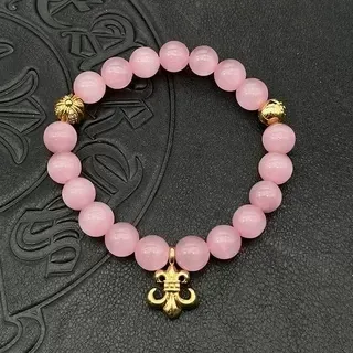 Pink Silver Beaded Spherical Bracelet 9