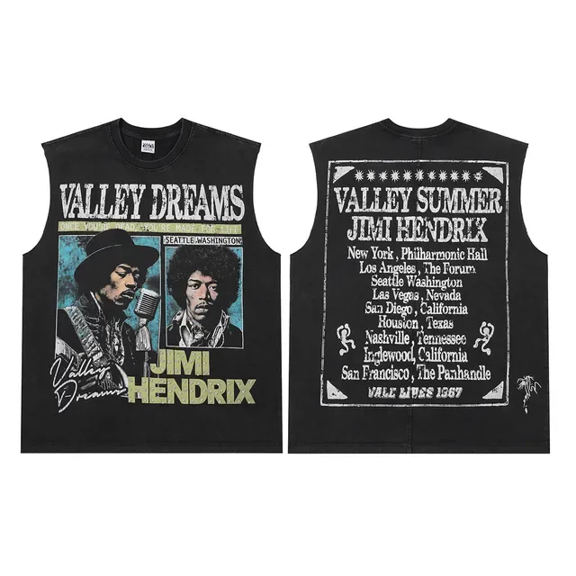 Purple and Black Jimi Hendrix Graphic Vest Top 4