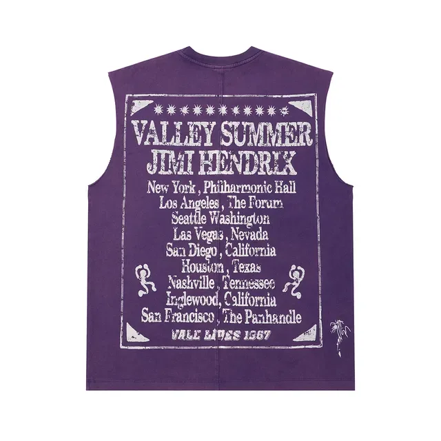 Purple and Black Jimi Hendrix Graphic Vest Top 6