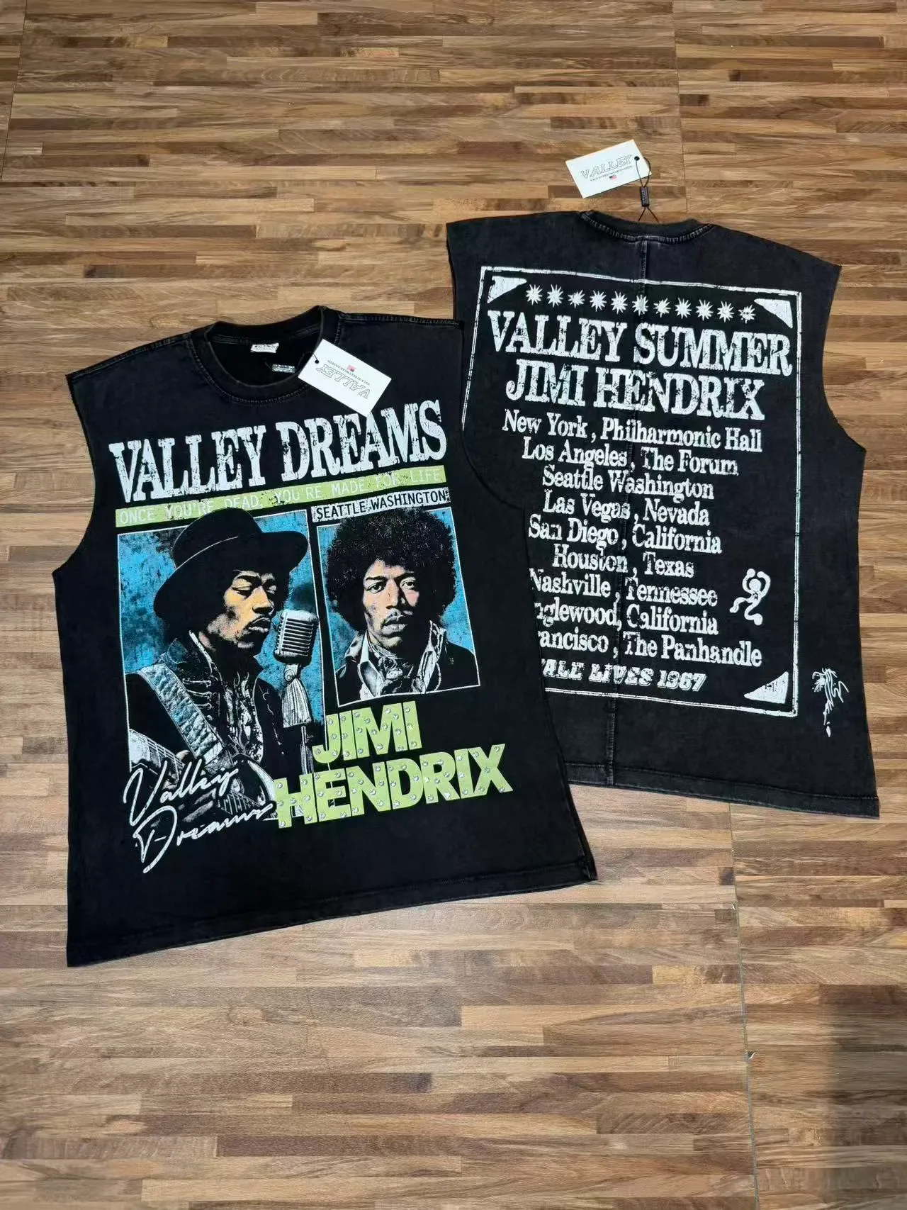 Purple and Black Jimi Hendrix Graphic Vest Top 9