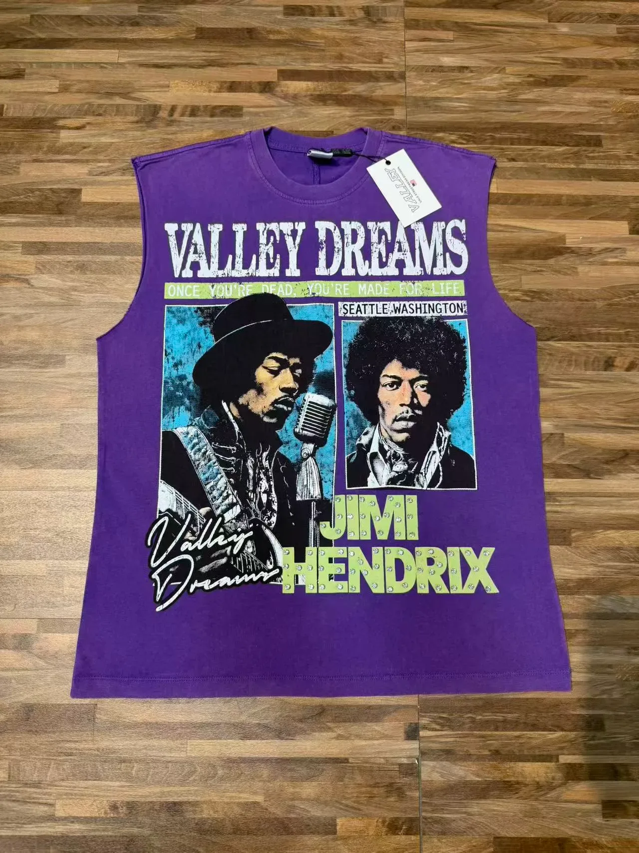 Purple and Black Jimi Hendrix Graphic Vest Top 13