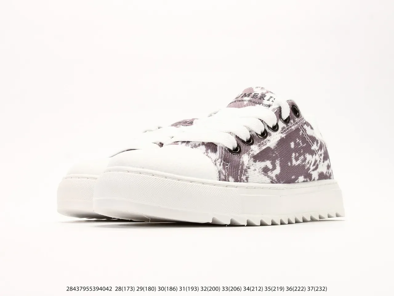 Purple and White Abstract Print Platform Sneakers 7