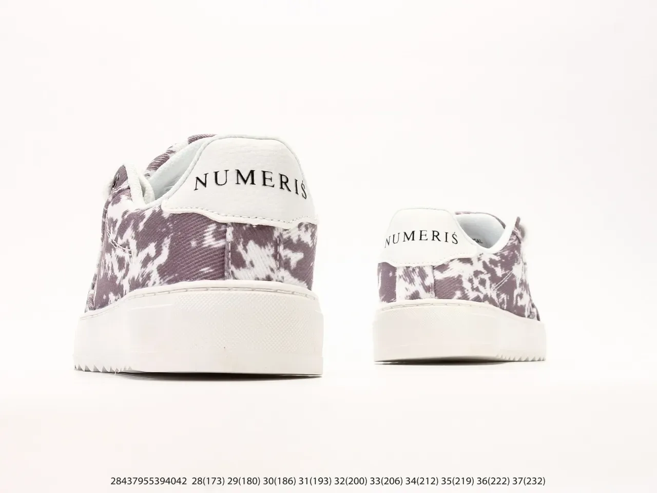 Purple and White Abstract Print Platform Sneakers 8