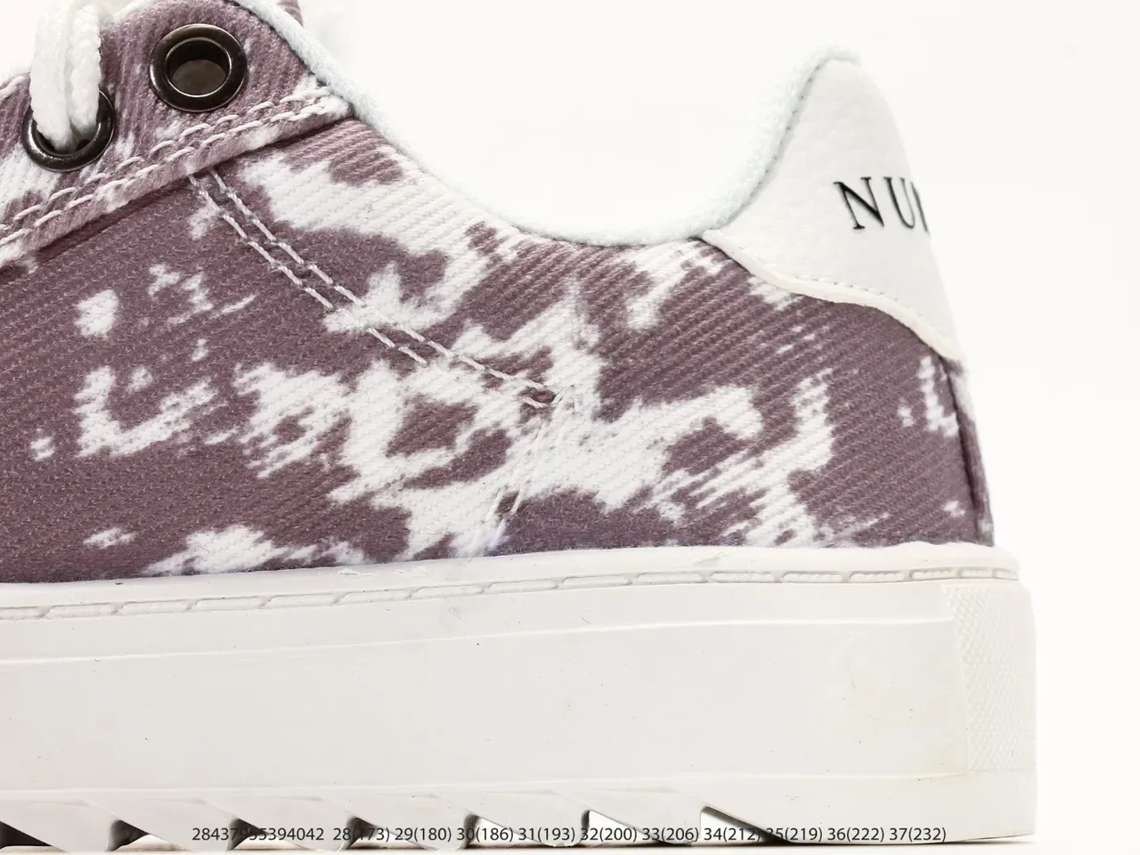 Purple and White Abstract Print Platform Sneakers 9