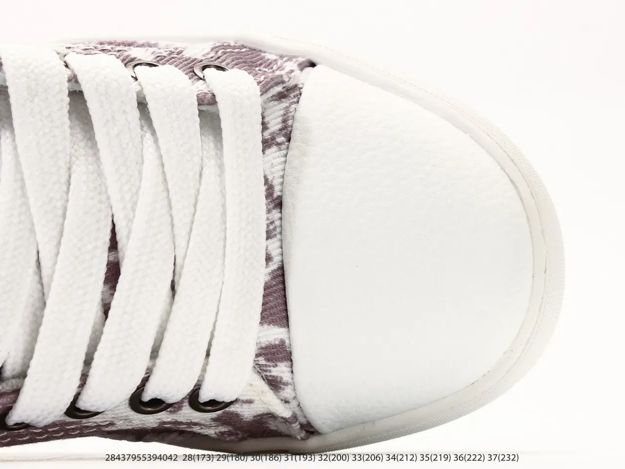 Purple and White Abstract Print Platform Sneakers 10