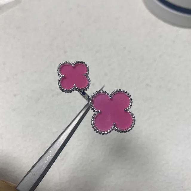 Purple Gold Clover-Shaped Enamel Inlay Ring 3