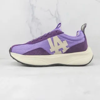 Tênis plataforma chunky roxo malha e camurça LA Logo