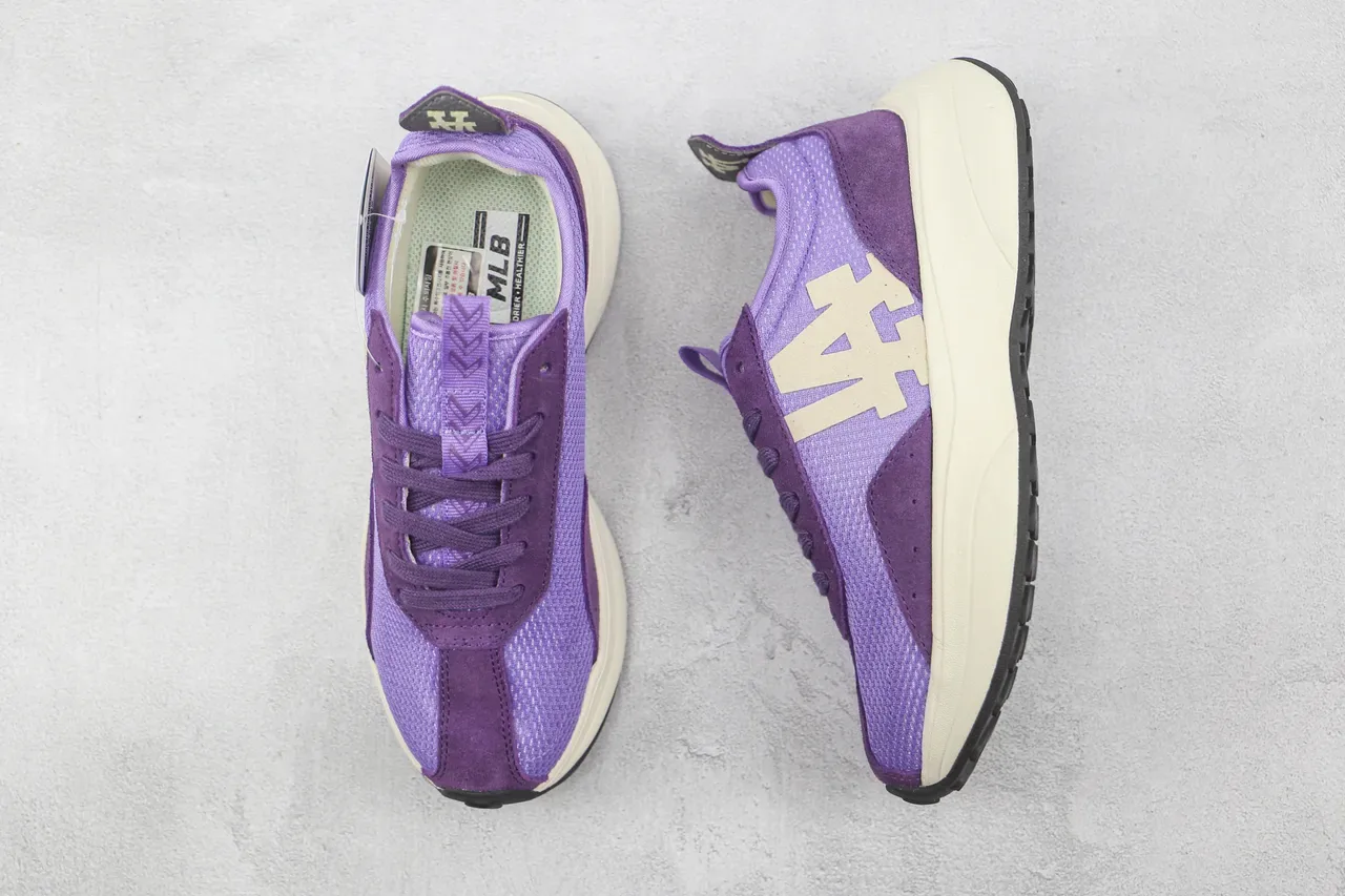 Purple Mesh and Suede LA Logo Chunky Platform Sneaker 3