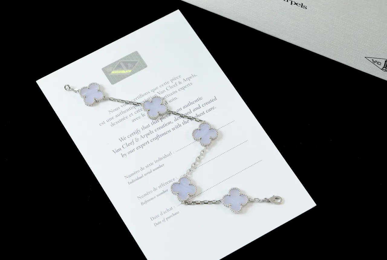 Purple Silver Clover-Shaped Motifs Beaded Bezel Edge Bracelet 4