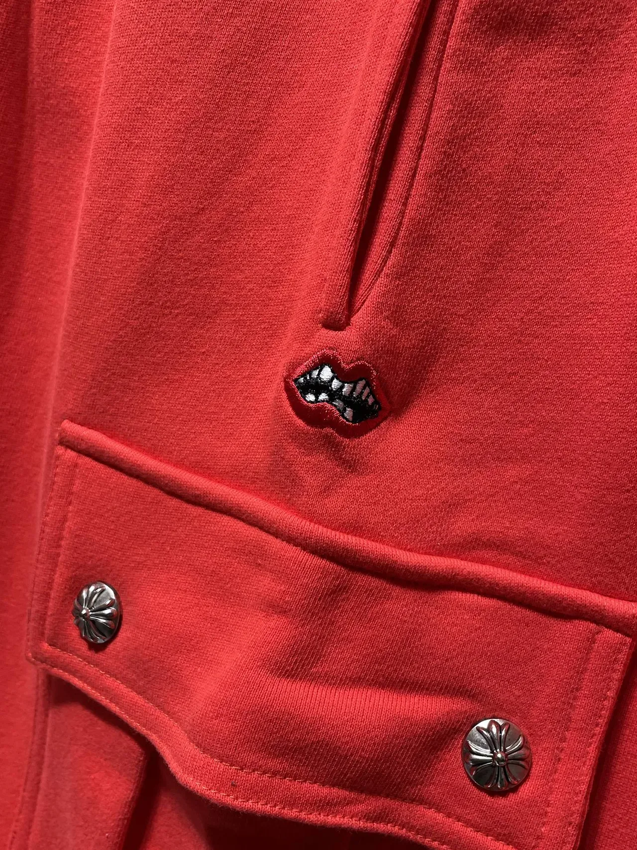 Red Cargo-Style Drawstring Waist Shorts 5
