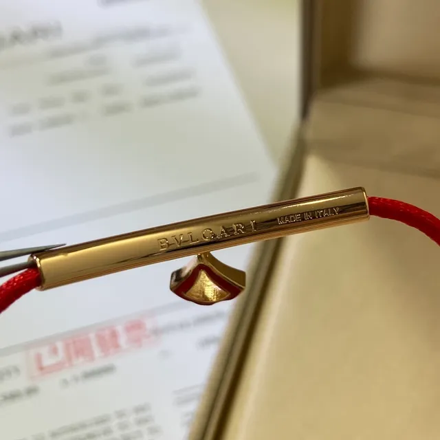 Red Gold Braided Cord Curved Bar Clasp Bracelet 2
