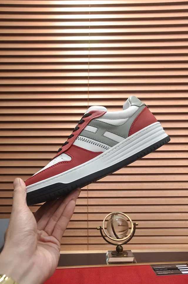 Red White Gray Black Color-Blocked Lifestyle Sneaker 5